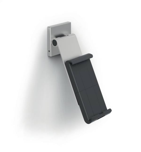 Tablet-Wandhalterung,HxBxT 65x80x270mm,Tragarm,schwarz,Gestell metallic-silber