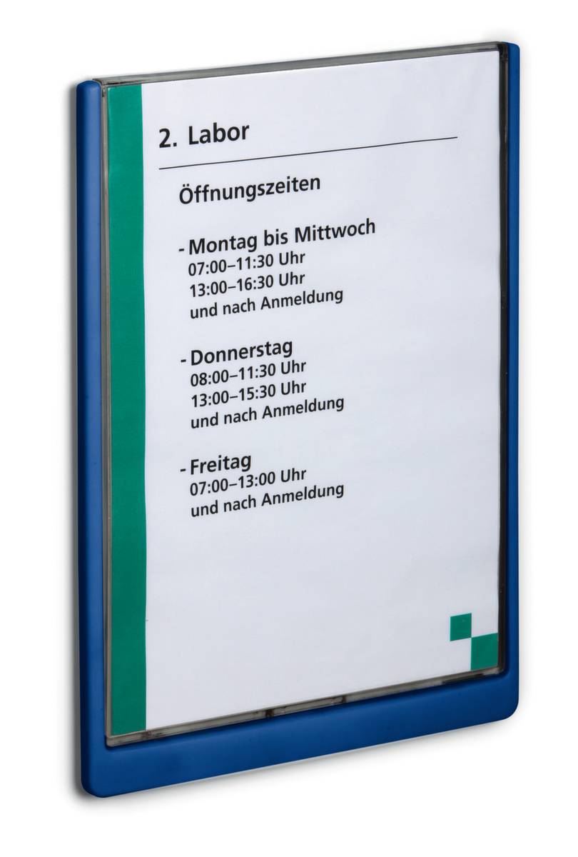 Türschild,HxB 297x210mm,f. DIN A4,hoch,Schild ABS,Rahmen ABS dunkelblau-0
