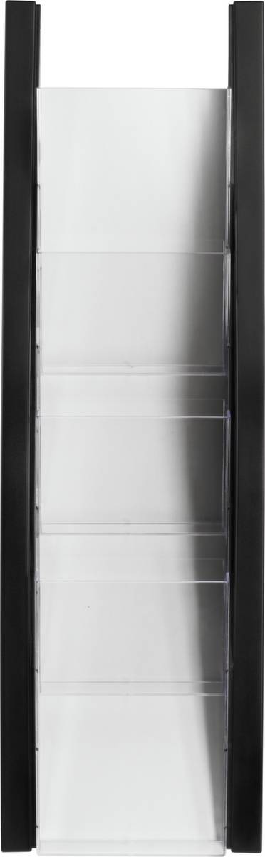 Wandprospekthalter,HxBxT 540x169x80mm,f. 4xDIN lang,Ablage(n) transparent,Gestell schwarz-1