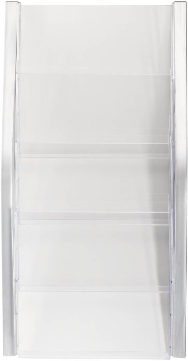 Wandprospekthalter,HxBxT 540x280x80mm,f. 4xDIN A4,Ablage(n) transparent,Gestell silber-1
