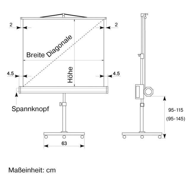 mobile Stativleinwand,Bildmaß 1500x1500mm,höhenverstellbar-3