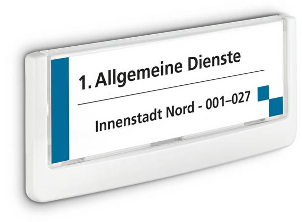 Türschild,HxB 52,5x149mm,Schild ABS,Rahmen ABS weiß