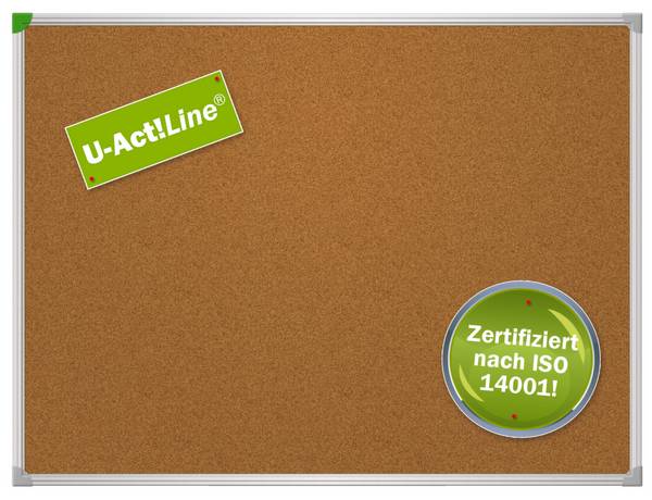 Pinntafel,HxB 800x1200mm,Tafel Kork,braun,pinnbar,Rahmen Alu silber