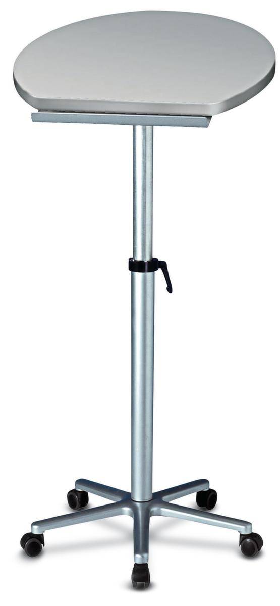 Rednerpult,HxBxT 720-1180x600x520mm,Platte lichtgrau,Gestell silber-0