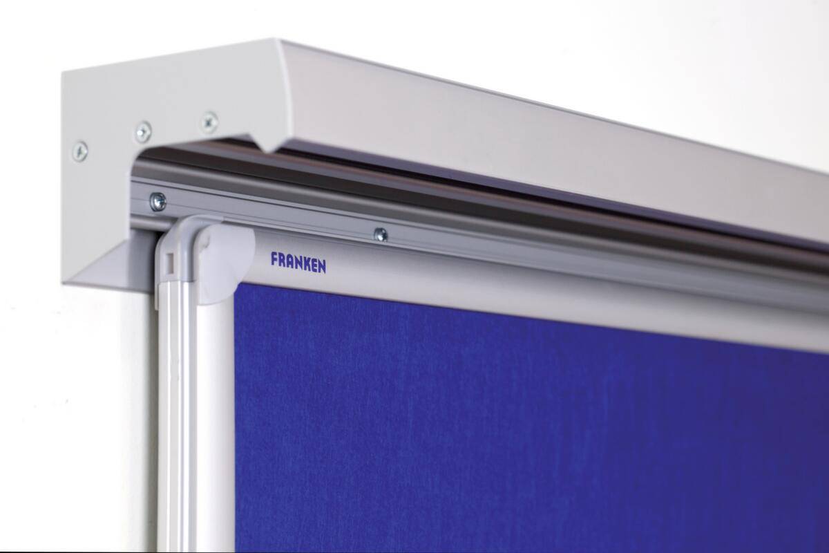 Wandschiene f. Tafeln,HxB 8x3000mm,3 Kanäle,Alu,silber-4