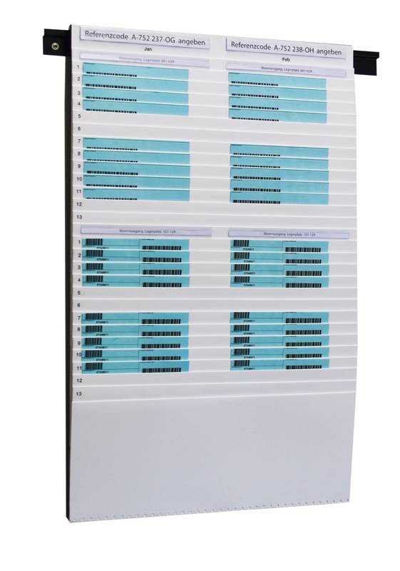 Planungstafel,29 Fächer,HxB 795x500mm,Ablage(n) PVC,weiß-0