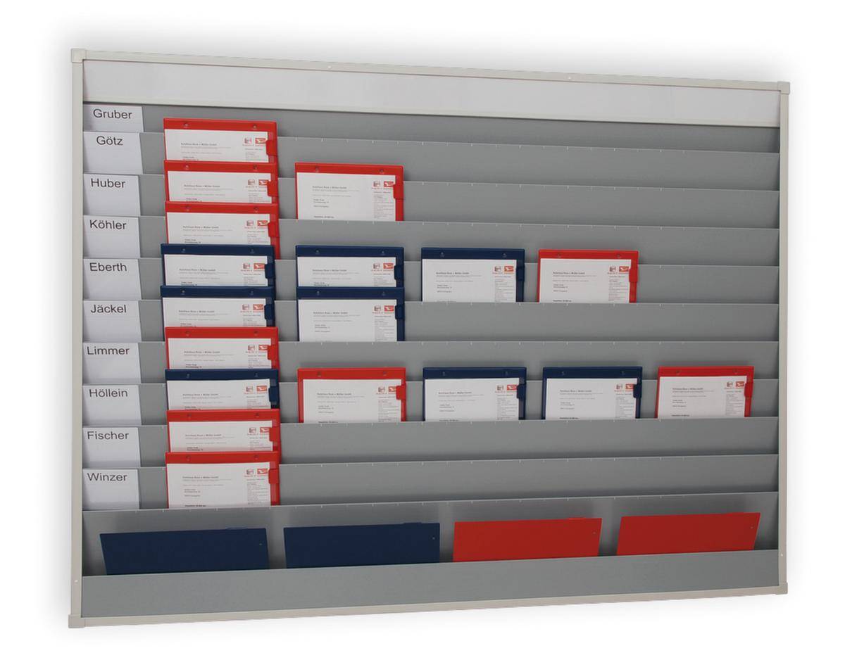Auftragsplaner,15 Fächer,HxB 1750x1575mm,Ablage(n) Kunststoff,grau-3