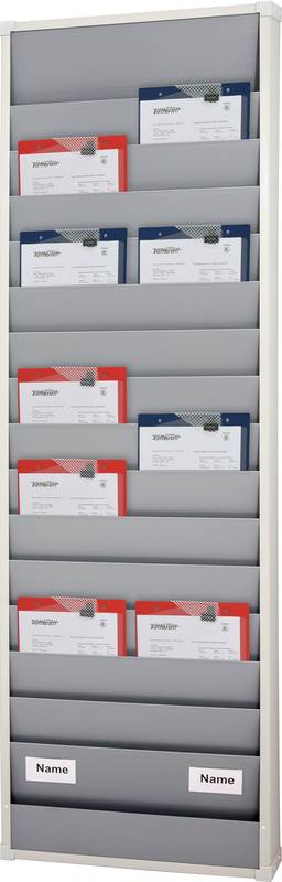 Auftragsplaner,15 Fächer,HxB 1750x554mm,Ablage(n) Kunststoff,grau-8