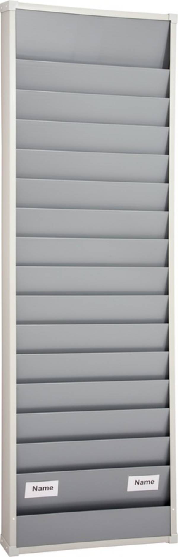 Auftragsplaner,15 Fächer,HxB 1750x554mm,Ablage(n) Kunststoff,grau