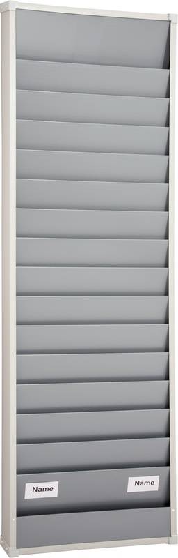 Auftragsplaner,15 Fächer,HxB 1750x554mm,Ablage(n) Kunststoff,grau-0