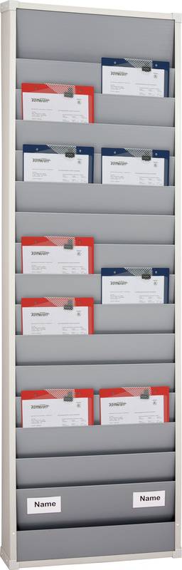 Auftragsplaner,15 Fächer,HxB 1750x554mm,Ablage(n) Kunststoff,grau-1