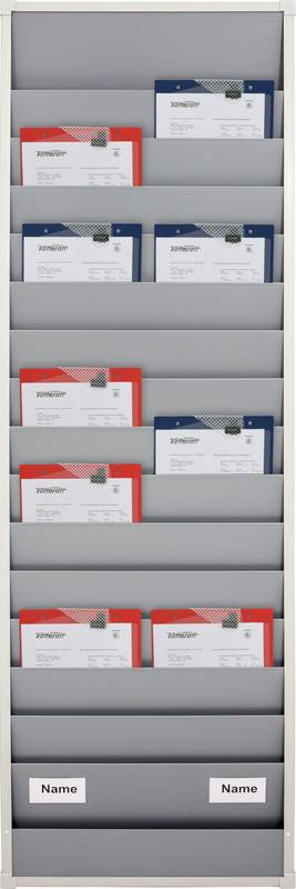 Auftragsplaner,15 Fächer,HxB 1750x554mm,Ablage(n) Kunststoff,grau-2