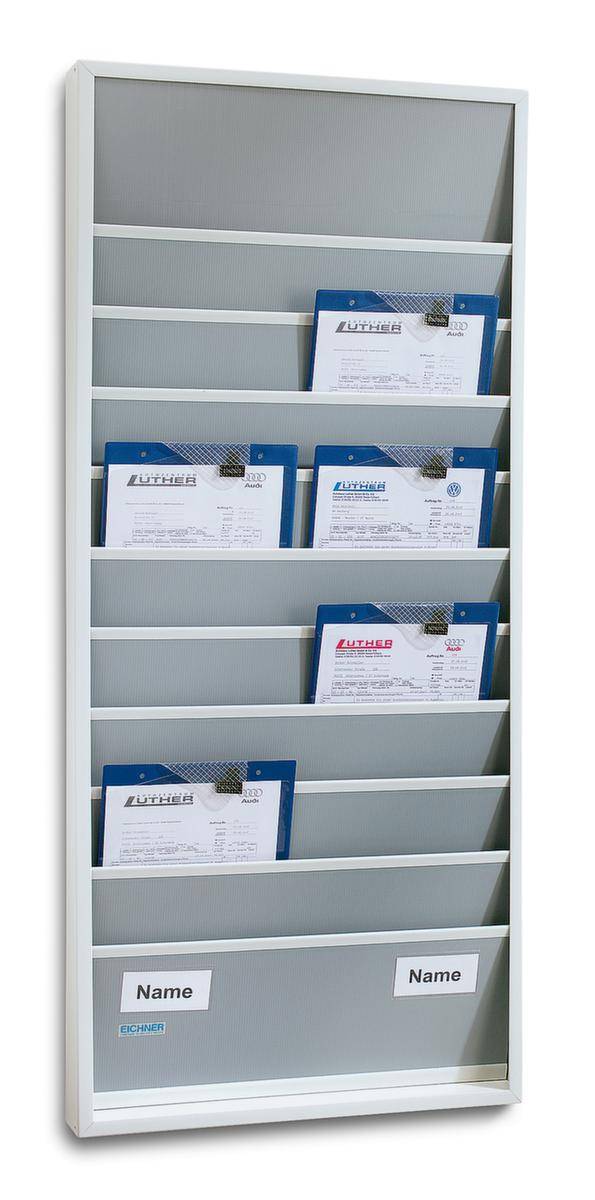 Auftragsplaner,10 Fächer,HxB 1282x554mm,Ablage(n) Kunststoff,grau-5