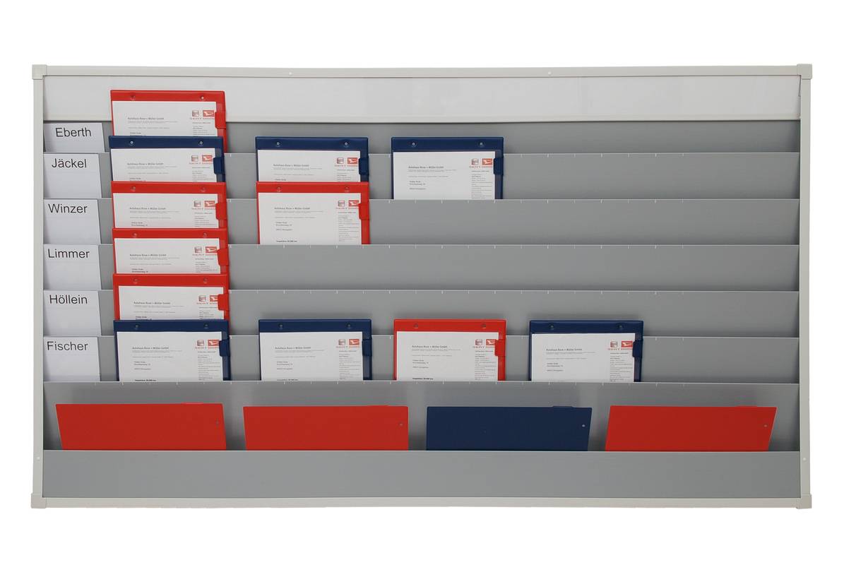 Auftragsplaner,6 Fächer,HxB 918x1575mm,Ablage(n) Kunststoff,grau-0