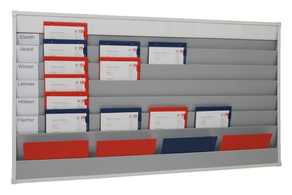 Auftragsplaner,6 Fächer,HxB 918x1575mm,Ablage(n) Kunststoff,grau-2