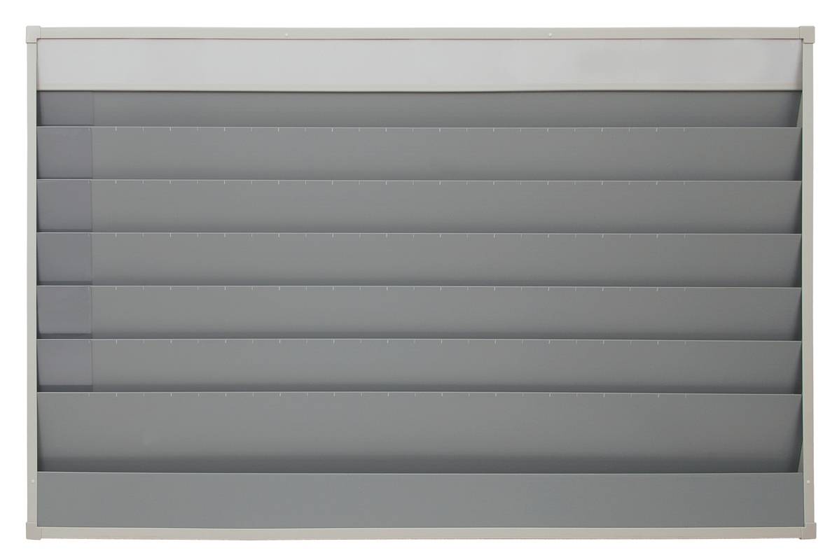Auftragsplaner,6 Fächer,HxB 918x1575mm,Ablage(n) Kunststoff,grau-3