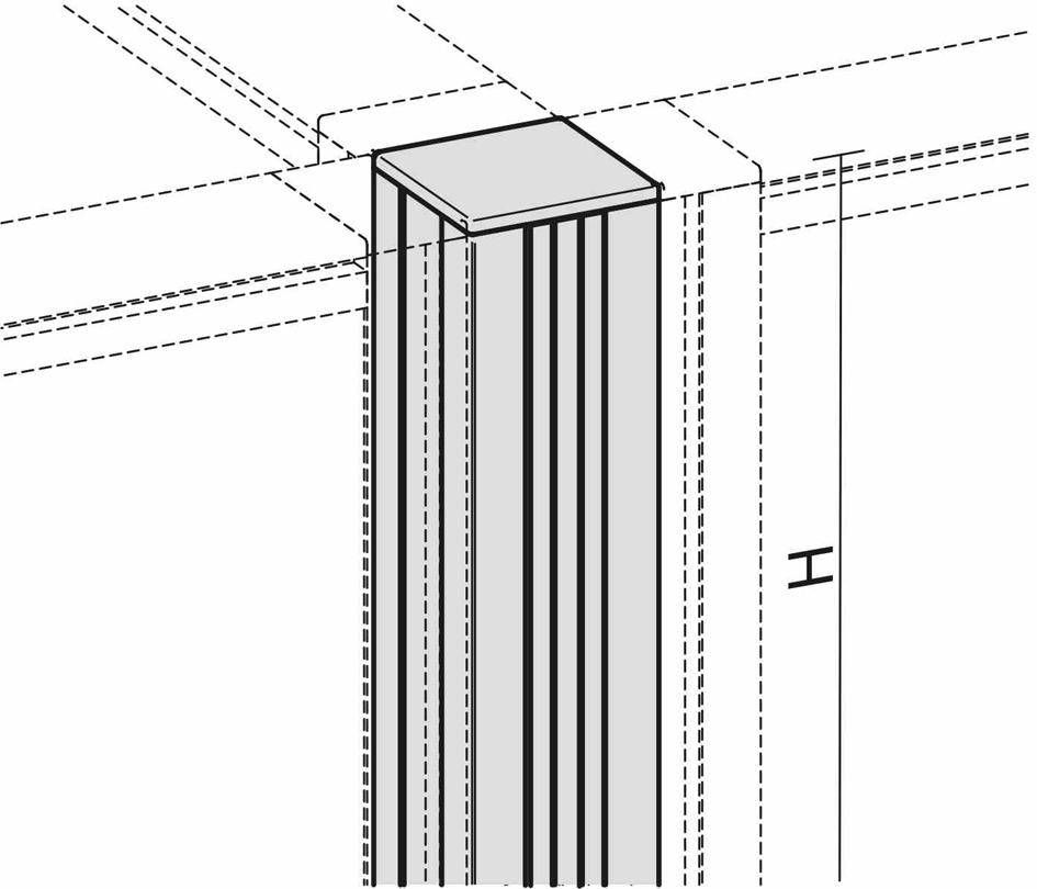 Verbindungssäule 4x90°,f. Trennwand,H 800mm-0