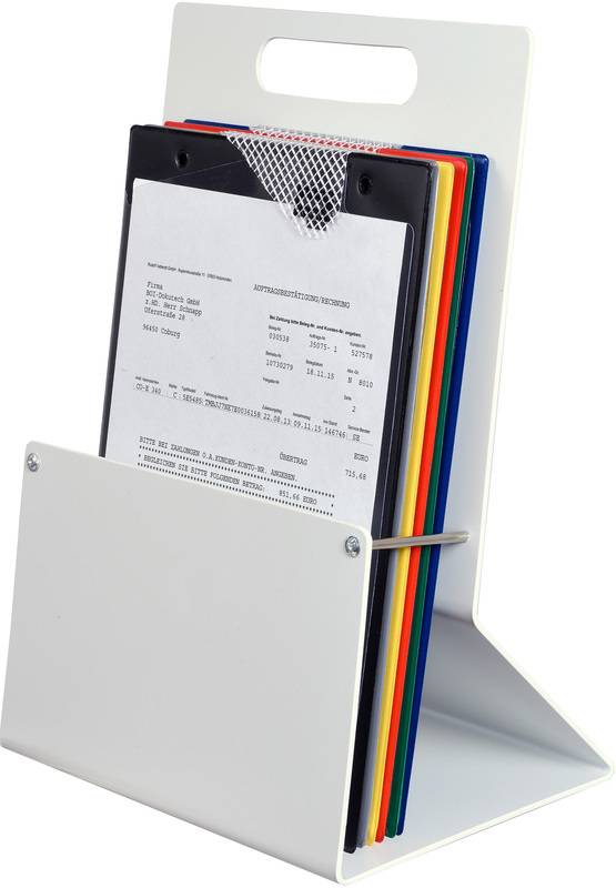 Sammelstation,f. 7xDIN A4,Kunststoff,hellgrau,Tischaufstellung