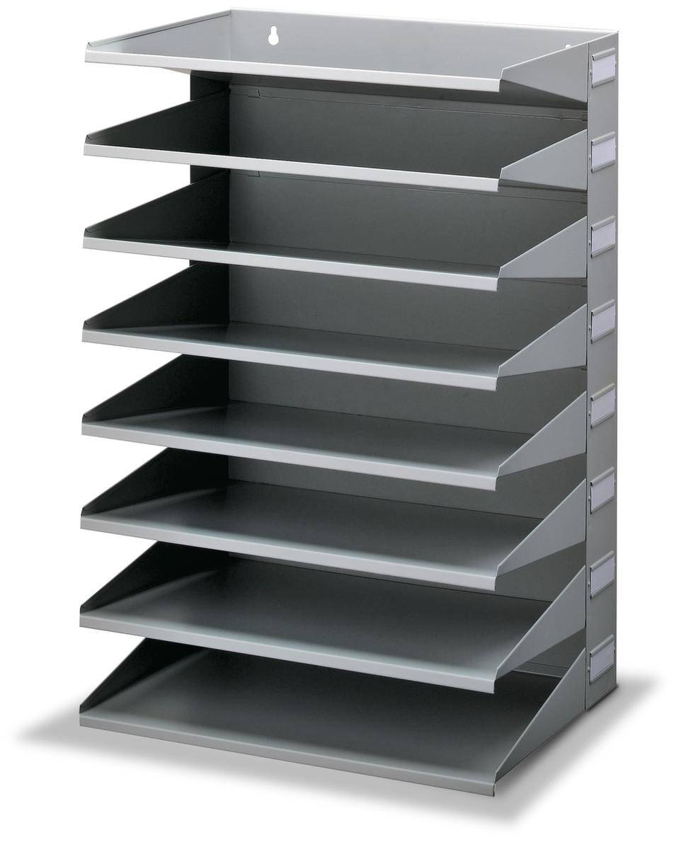 Sortierreck,8xDIN A4,Tisch-/Wandmontage,HxBxT 555x365x255mm,Stahl,grau-0