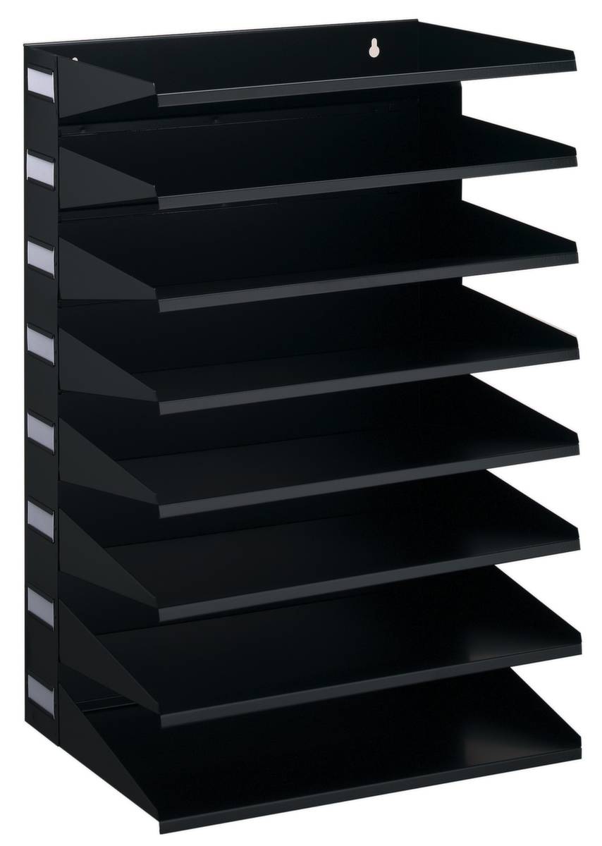 Sortierreck,8xDIN A4,Tisch-/Wandmontage,HxBxT 555x365x255mm,Stahl,schwarz-0
