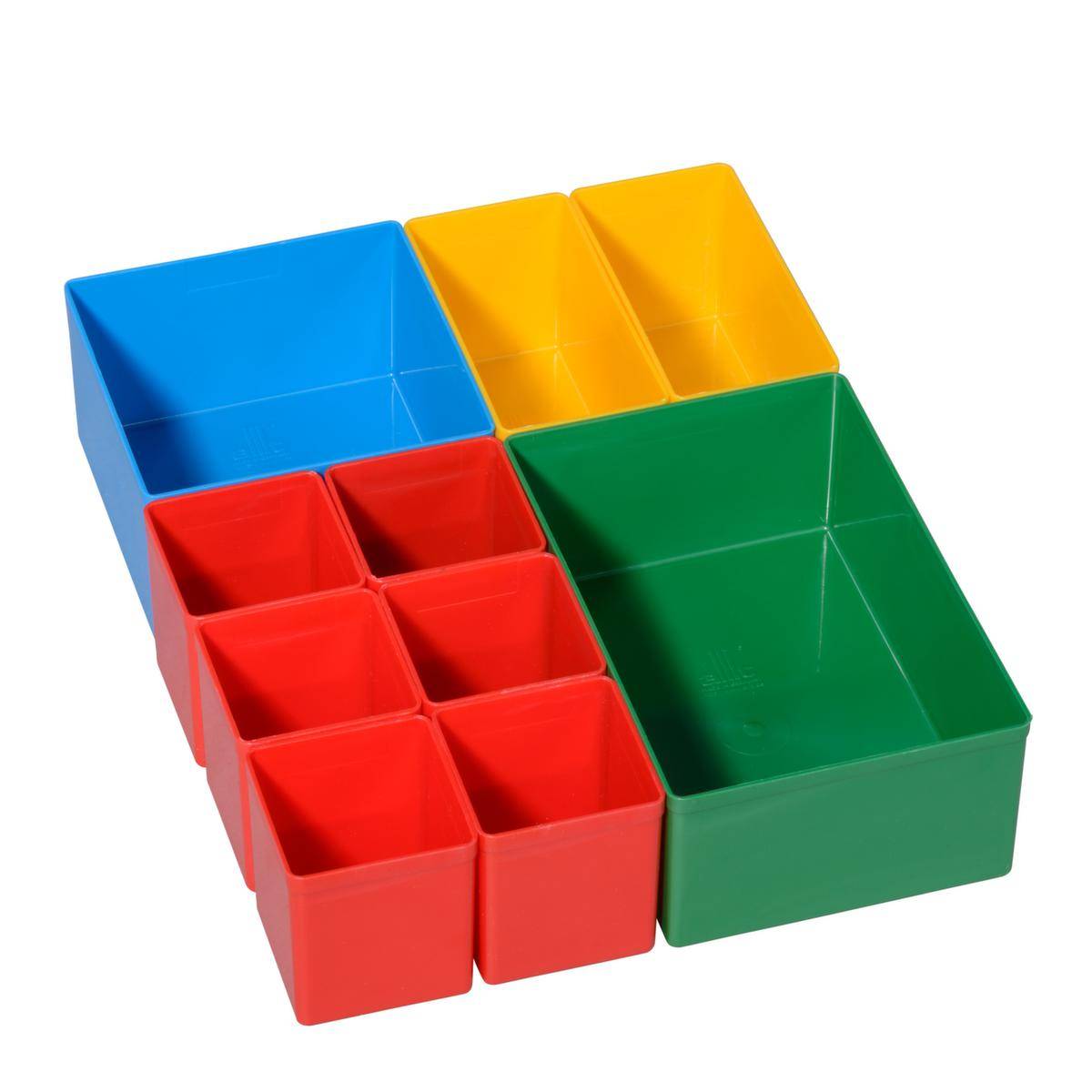 Einsatzboxen-Set,Kastengröße 1/2/3/4,rot,gelb,blau,grün