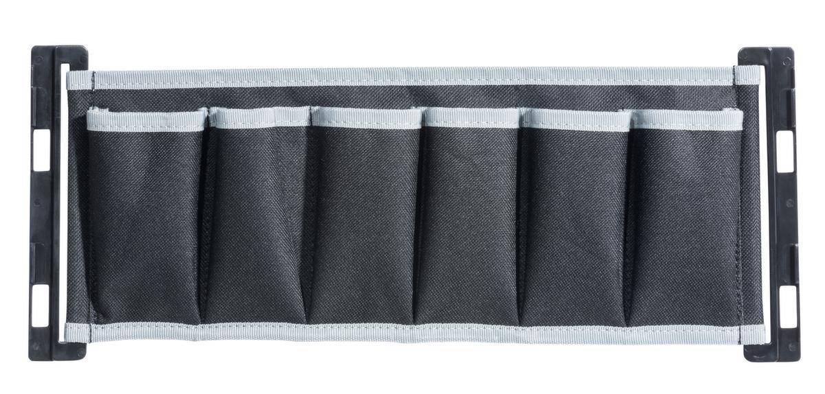 Textilhalter,6 Taschen,HxBxT 165x390x10mm,schwarz/grau-0