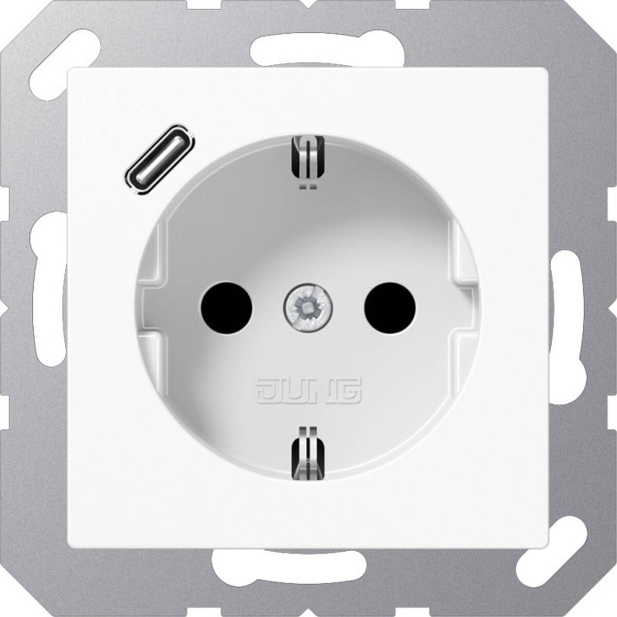 Jung Schutzkontakt-Steckdose A1520-18CWW mit USB Typ C-0