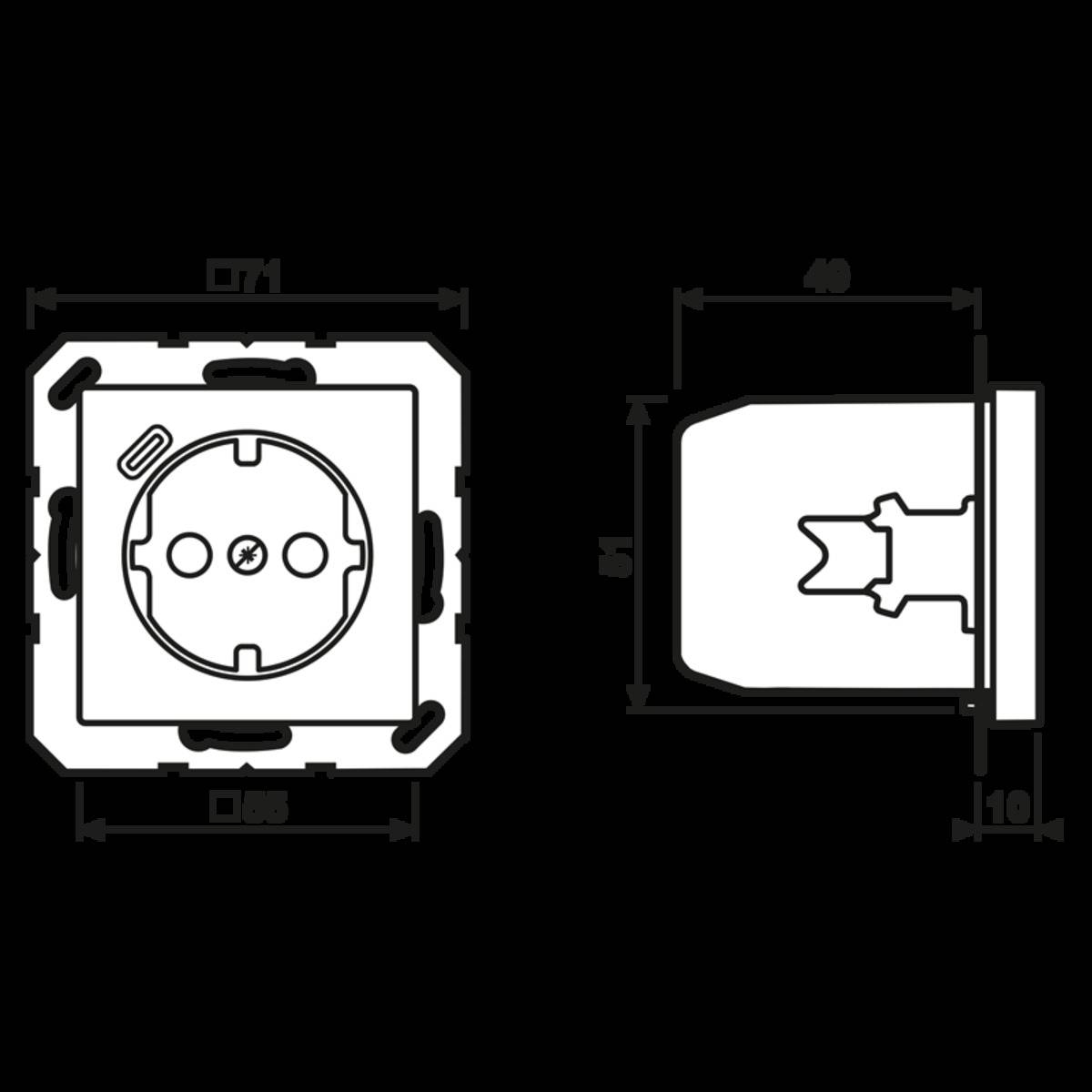 Jung Schutzkontakt-Steckdose A1520-18CWW mit USB Typ C-1