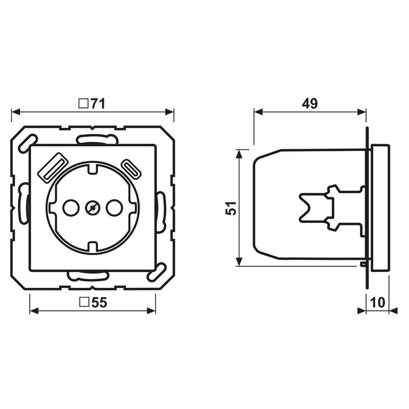 JUNG A1520-15CASW, Typ F, 5 - 35 °C, Kunststoff, IP20, 16 A, 50/60 Hz-1
