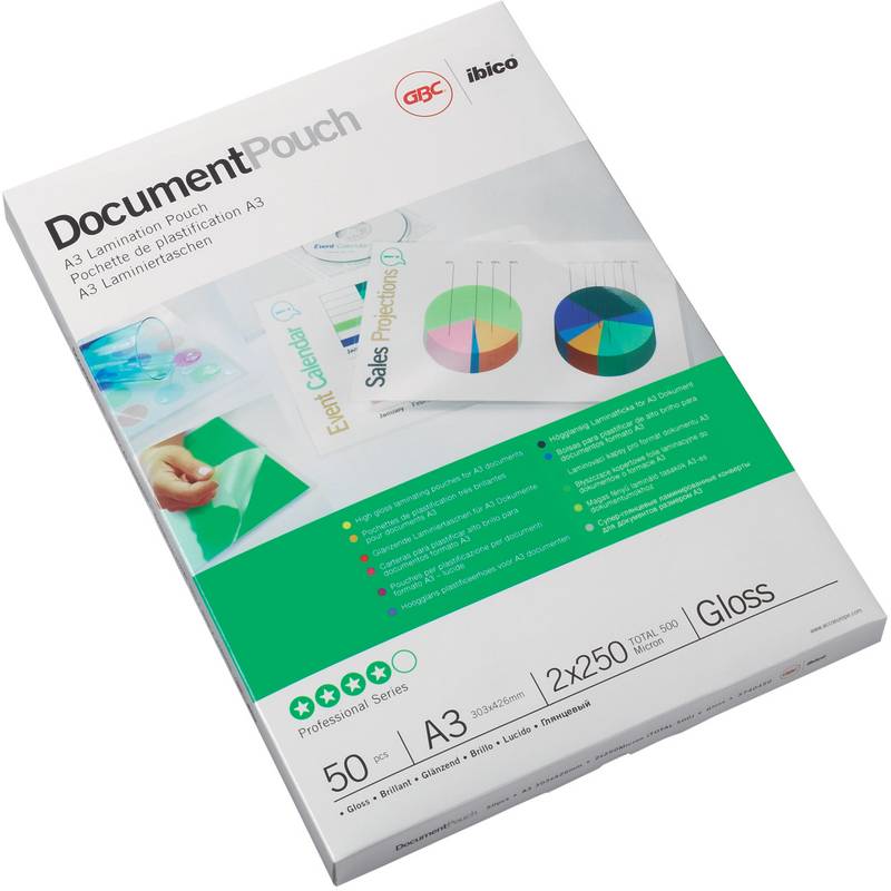 GBC Laminierfolientasche, DIN A3, glänzend, 200 mic-0