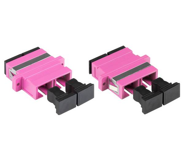 Good Connections® LWL Duplex Kupplung, SC (UPC) an SC (UPC), OM4, Multimode, Kunststoffgehäuse mit Flansch, Keramikhül