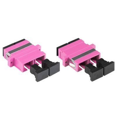 Good Connections® LWL Duplex Kupplung, SC (UPC) an SC (UPC), OM4, Multimode, Kunststoffgehäuse mit Flansch, Keramikhül-0