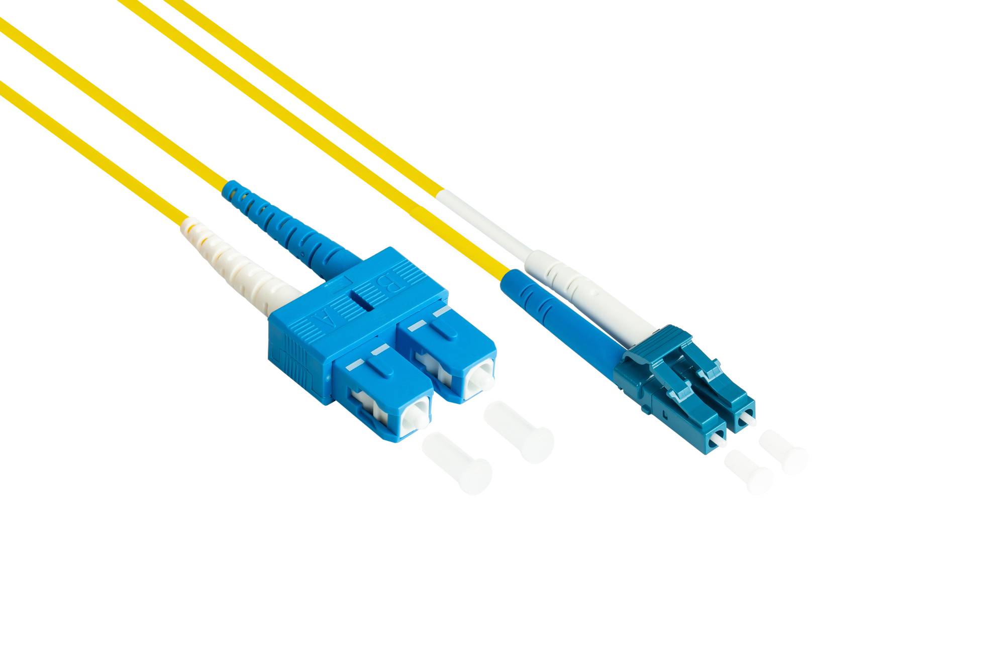 Patchkabel LWL Duplex OS2 (Singlemode, 9/125) LC/SC, LSZH, austauschbare Polarität, 0,5m, Good Connections®-0