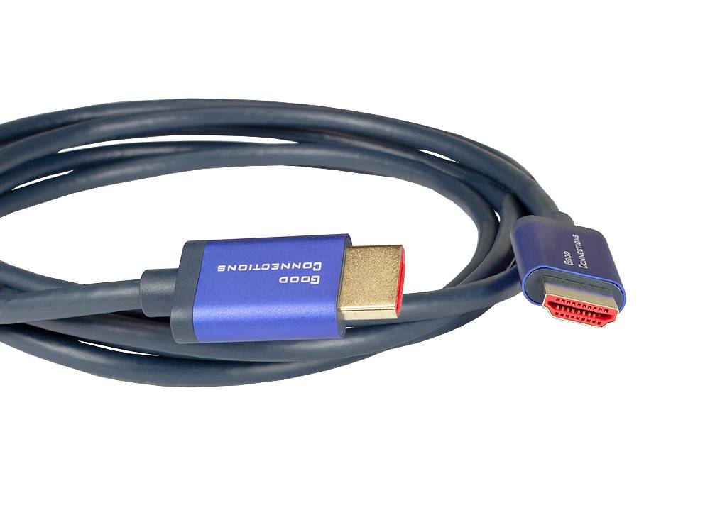 Good Connections® Ultra-High-Speed HDMI® 2.1 SmartFLEX Kabel, 8K UHD-2 / 4K UHD, Aluminiumgehäuse, CU, dunkelblau, 1m,-1