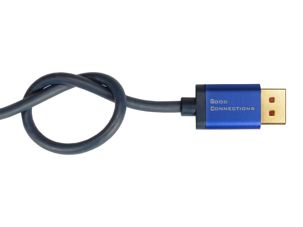 Good Connections® Ultra-High-Speed HDMI® 2.1 SmartFLEX Kabel, 8K UHD-2 / 4K UHD, Aluminiumgehäuse, CU, dunkelblau, 1m,-3