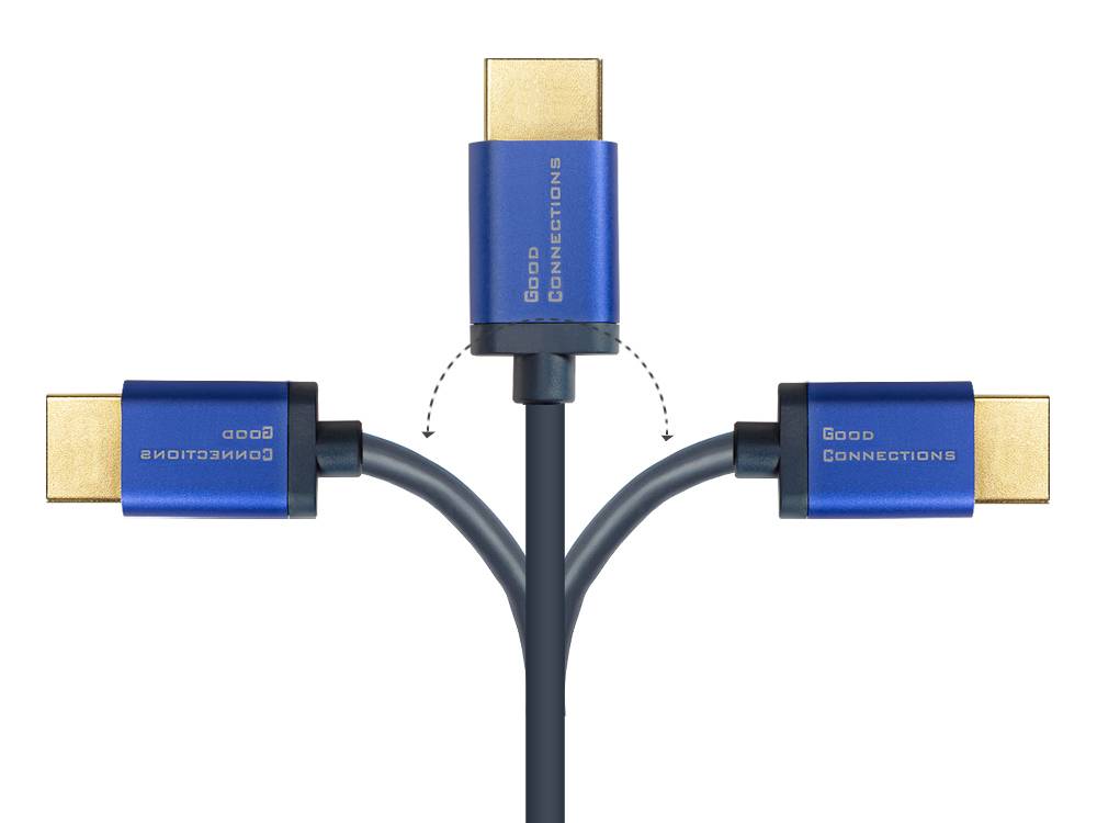 Good Connections® Ultra-High-Speed HDMI® 2.1 SmartFLEX Kabel, 8K UHD-2 / 4K UHD, Aluminiumgehäuse, CU, dunkelblau, 1m,-4