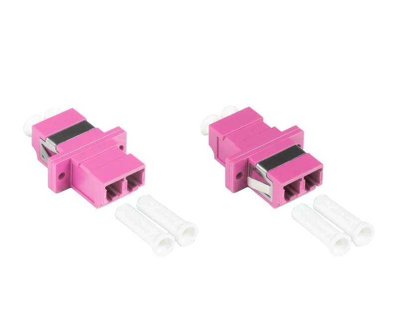 Good Connections® LWL Duplex Kupplung, LC (UPC) an LC (UPC), OM4, Multimode, Kunststoffgehäuse mit Flansch, Keramikhül-0