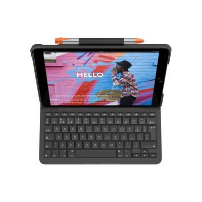 Logitech Slim Folio - Tastatur und Foliohülle - Bluetooth - Graphite - für Apple 10.2-inch iPad - TL: UK, QWERTY-0