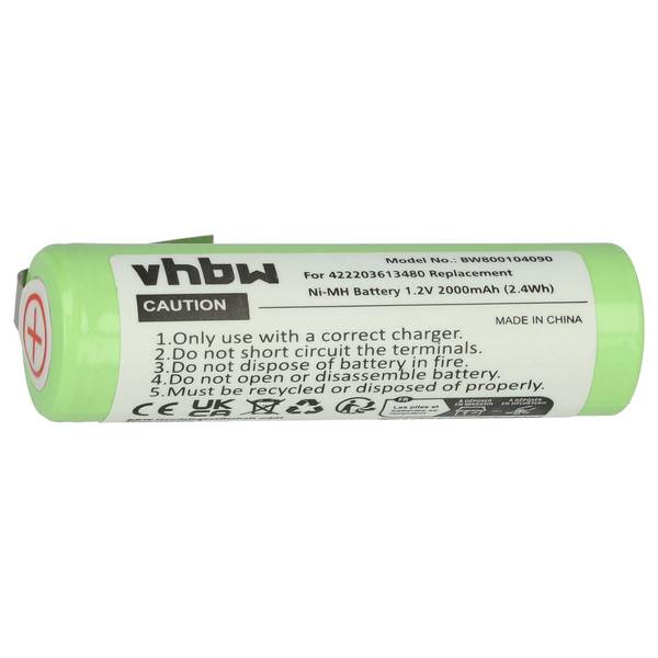 vhbw Akku kompatibel mit Philips Norelco 20XL | 482XL, 484XL, 486XL, 5602X, 5603X Rasierer Haarschneider (2000mAh, 1,2V