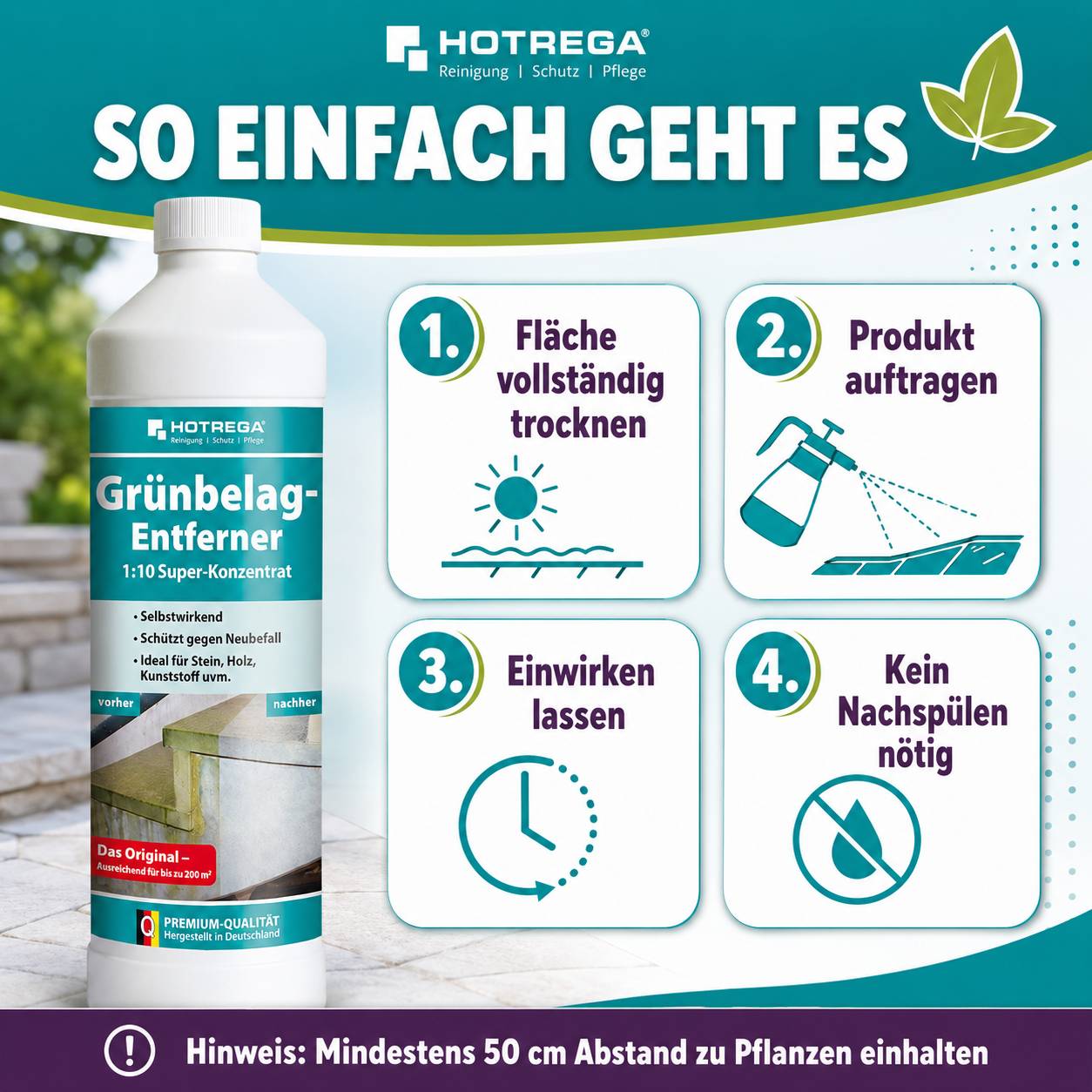 HOTREGA Grünbelag Entferner Super Konzentrat Set 3-teilig-2