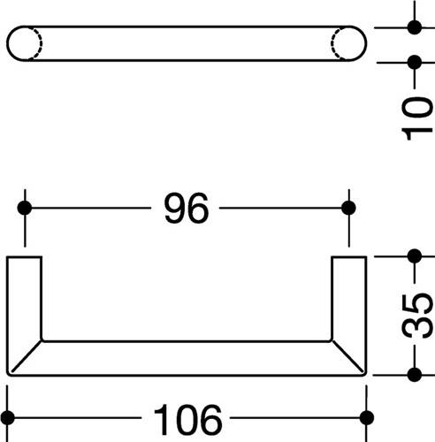 Möbelgriff 562.10B96 PA 90 tiefschwarz ma 96mm D.10mm HEWI-2