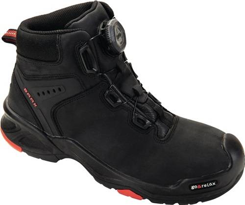 Sicherheitsstiefel Braxton Gr.42 schwarz/rot Leder S3 SRC HRO EN20345 BAAK-0