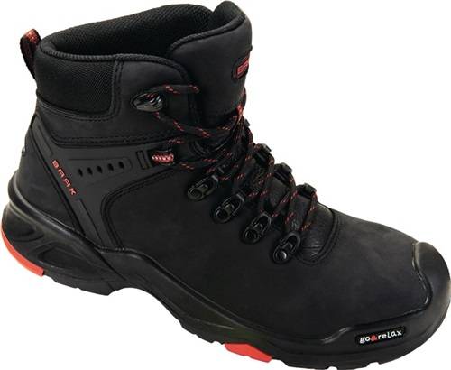Sicherheitsstiefel Brooklyn Gr.46 schwarz/rot Leder S3 SRC HRO EN20345 BAAK-0