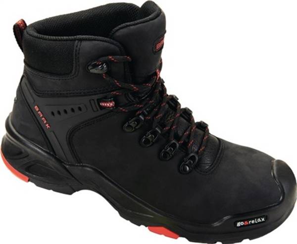 Sicherheitsstiefel Brooklyn Gr.40 schwarz/rot Leder S3 SRC HRO EN20345 BAAK