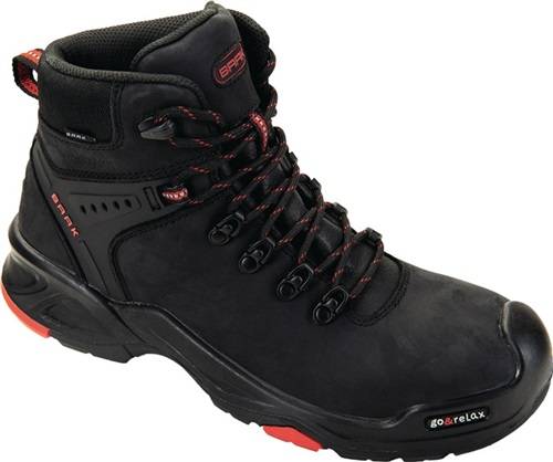 Sicherheitsstiefel Bailey Gr.44 schwarz/rot Leder S3 SRC HRO WR EN20345 BAAK-0