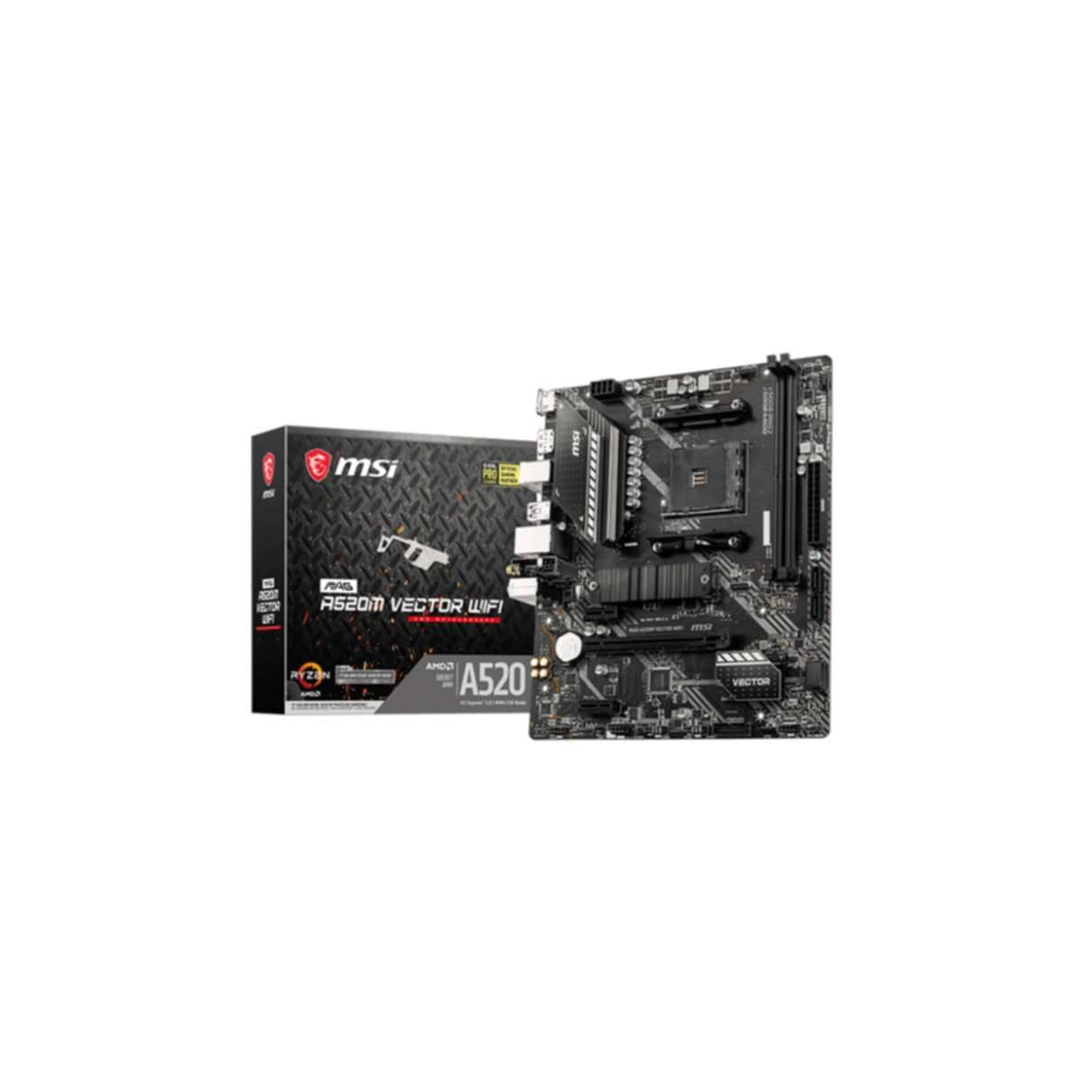 MSI MAG A520M VECTOR WIFI - Motherboard - micro ATX - Socket AM4 - AMD A520 Chipsatz - USB 3.2 Gen 1-4