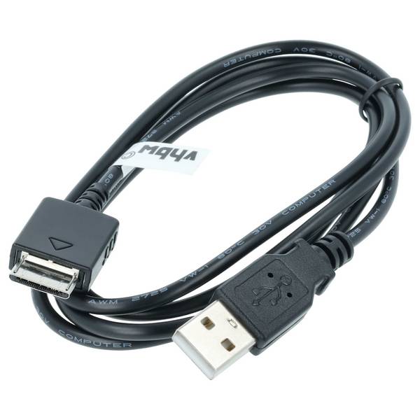 vhbw USB Datenkabel Ladekabel kompatibel mit Sony Walkman NW-S716F | NW-S718 MP3 Player - schwarz, 150cm (Typ A auf MP3