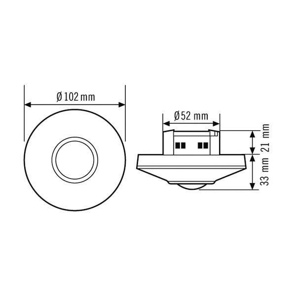 ESYLUX Decken-Präsenzmelder ws PD 360i/8 DALI AD-1