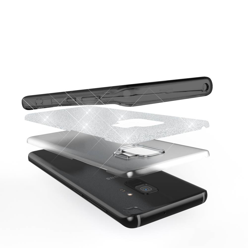 Samsung Galaxy S9 Hülle Handyhülle von NALIA, Glitzer Slim Case Cover Schutzhülle Schwarz-2
