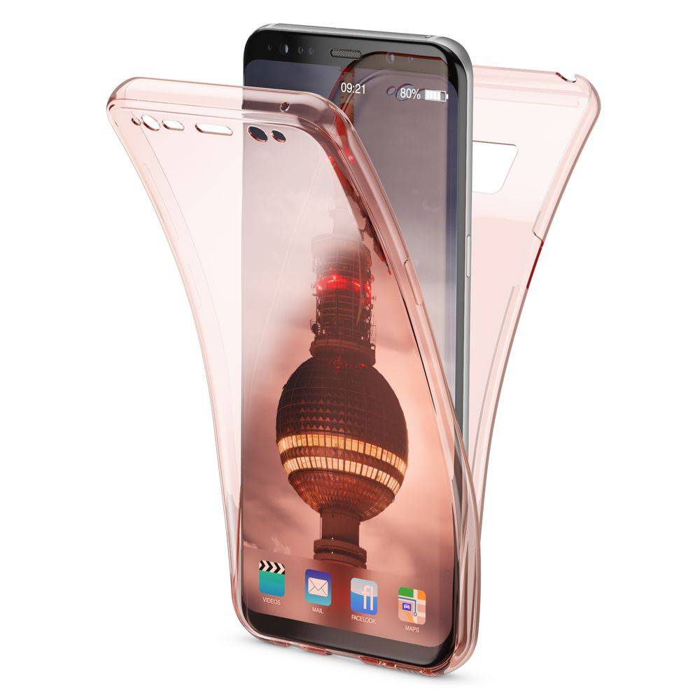 NALIA 360 Grad Hülle für Samsung Galaxy S8, Full Cover Handy Schutzhülle Case Rose Gold-0